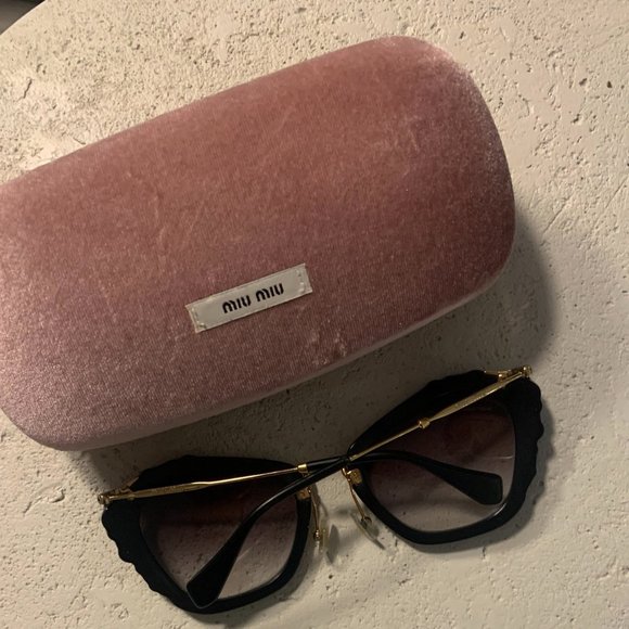 Miu Miu Embellished Cat Eye Sunglasses w/ Case - Picture 3 of 4